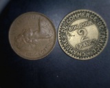 World Coins Two Francs 1922, Two Pence 1971