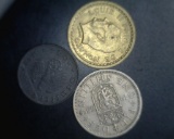 World Coins One Franc, One Shilling 1955, German 1944