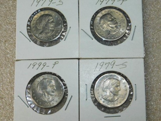 Dollar SBA, Two 1979 S, 1979P, 1999P