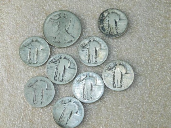 Silver Quarters Approx 9 With No Dates