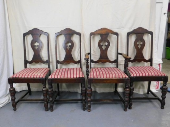 Set of 4 Chairs - One with Arm Rest