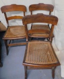 Lot of 3 Wicker Bottom Chairs