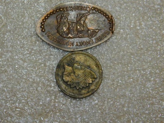 Coin, Indian Head 1803 (might be Token), Flattened Cent