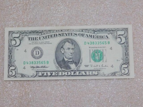 Federal Reserve Note $5 1995 Series