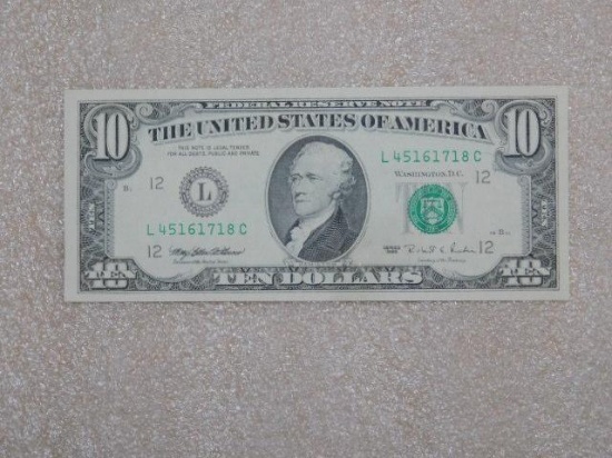 Federal Reserve Note $10 1995 Series