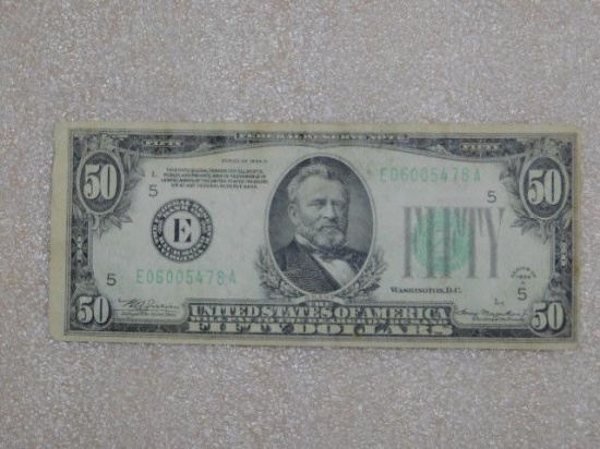 Federal Reserve Note $50 1934 A Series