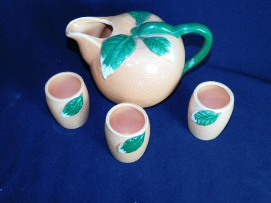 Tea Pot And Three Cups