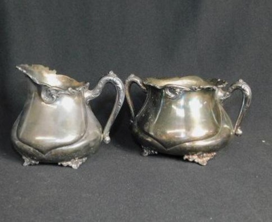Eureka Silver Plate Creamer And Sugar