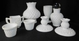 White Glass, Lot Of Eight