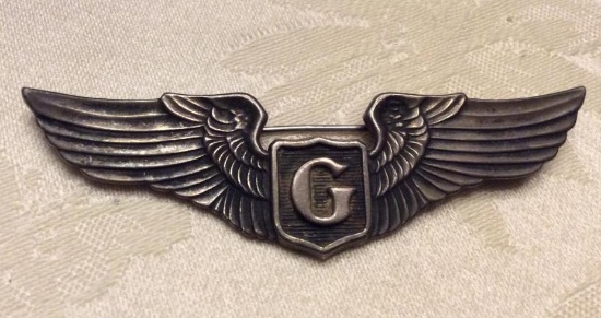 Heavy Sterling Winged "G" Pin