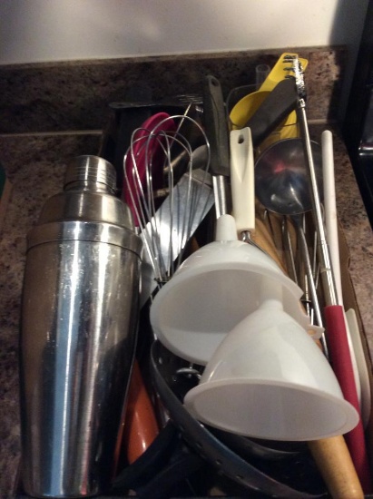 Lot of Kitchen Utincils and Household Items