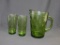 Pitcher And Two Cups, Green