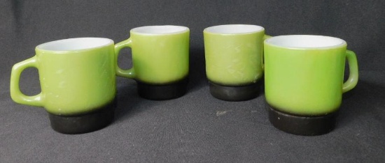 Set Of Four Fire King Cups