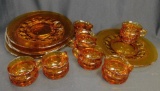 Kings Crown Amber, Plates And Cups