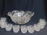 Punch Bowl And Twelve Cups