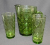 Pitcher And Two Cups, Green