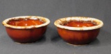 Lot Of 2 Bowls, Brown Drip