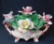 Capodimonte Porcelain Flowers In Basket