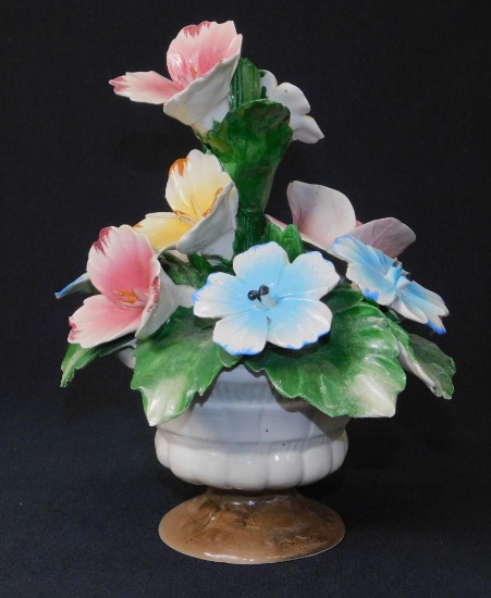 Capodimonte Porcelain Flowers In Pot