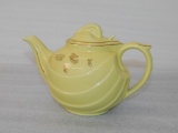 Tea Pot, Hall Hook Lid (Yellow With Gold Accent)