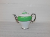 Tea Pot, McCormick & Co (White, Green And Silver)