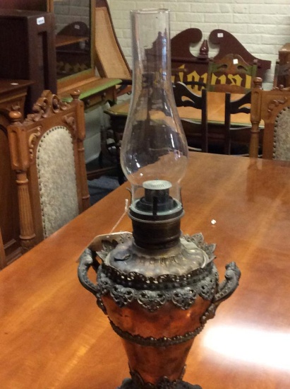 EARLY COPPER OIL LAMP