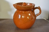 POTTERY PITCHER WITH LID