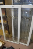 2 PC LEADED GLASS DOORS