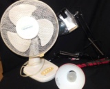 FAN AND ADJUSTABLE DESK LIGHTS