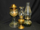 3 PIECE OIL LAMPS