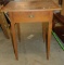 ANTIQUE MAPLE SIDE TABLE WITH ONE DRAWER AND TAPER LEGS