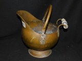 BRASS SHUTTLE BUCKET WITH CHINA HANDLES