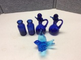 COBALT BLUE GLASS PIECES