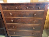 BURLED WALNUT CHEST OF DRAWERS