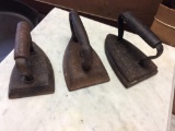 3 CAST IRON FLAT IRONS