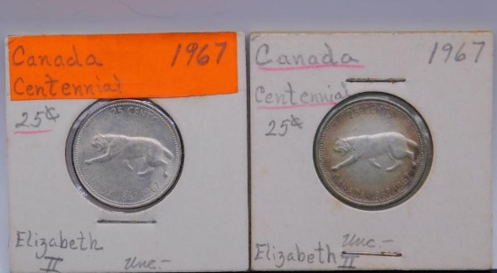 CANADA CENTENNIAL, 25 CENT, 1967 UNC