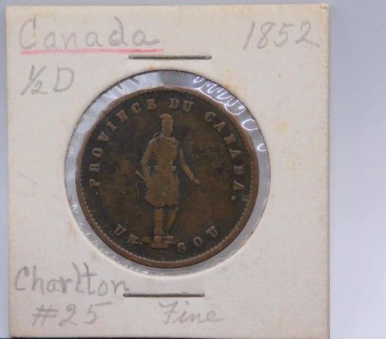 CANADA HALF PENNY, 1852