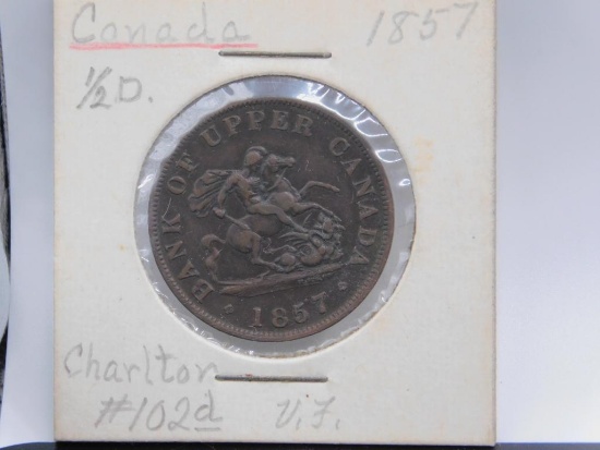 CANADA HALF PENNY, 1857