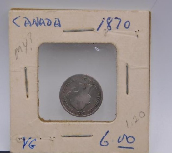 CANADA 5 CENT COIN, 1870