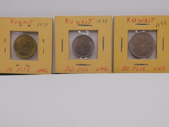 KUWAIT, 3 COINS, 1971