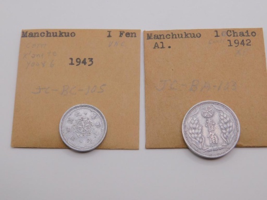 MANCHUKUO, 1 FEN, 1943 (UNC), 1 CHAIO, 1942