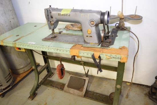 COMMERCIAL GRADE SINGER SEWING MACHINE AND TABLE