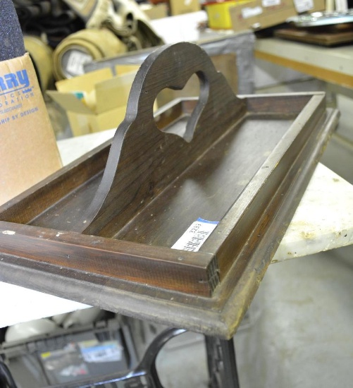 VINTAGE MAHOGANY WOOD SERVING TRAY W/ HANDLE