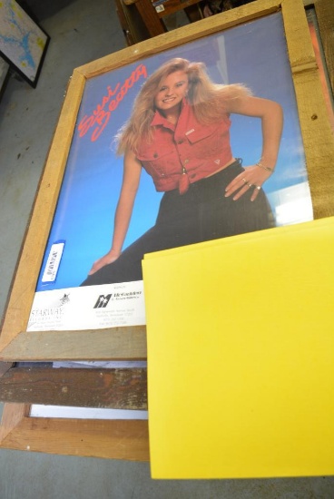 LOT W/ WOOD FRAMED MUSIC POSTERS