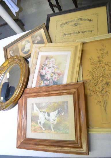 LOT WITH VINTAGE FRAMED PICTURES
