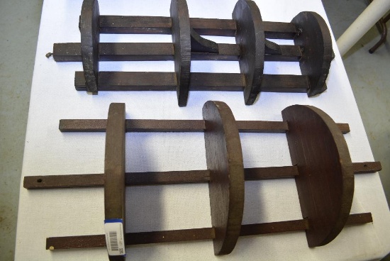 PAIR OF WOODEN SHELVES