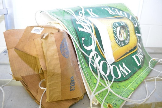 LOT OF 7 WOODCHUCK VINYL DRAFT CIDER BANNERS
