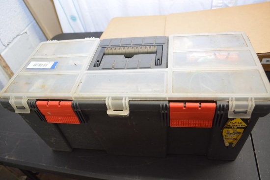 PLASTIC TOOL BOX W/ CONTENTS