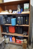 WOODEN SHELF W/ CONTENTS