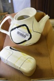 RED WING TEA POT & BUTTER LID